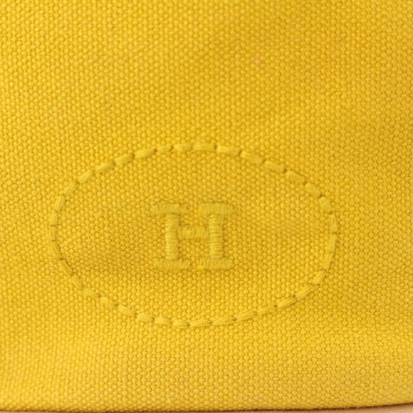 Hermès Yellow Canvas Sac Polochon Mimile Drawstring Backpack 913her18 - Picture 10 of 12